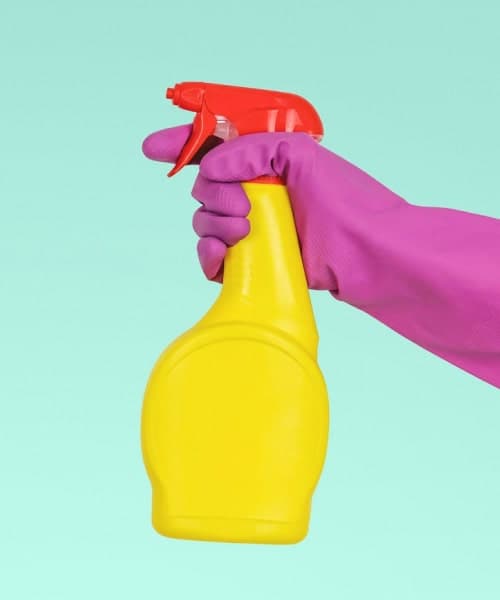 Professional deep cleaning service in progress